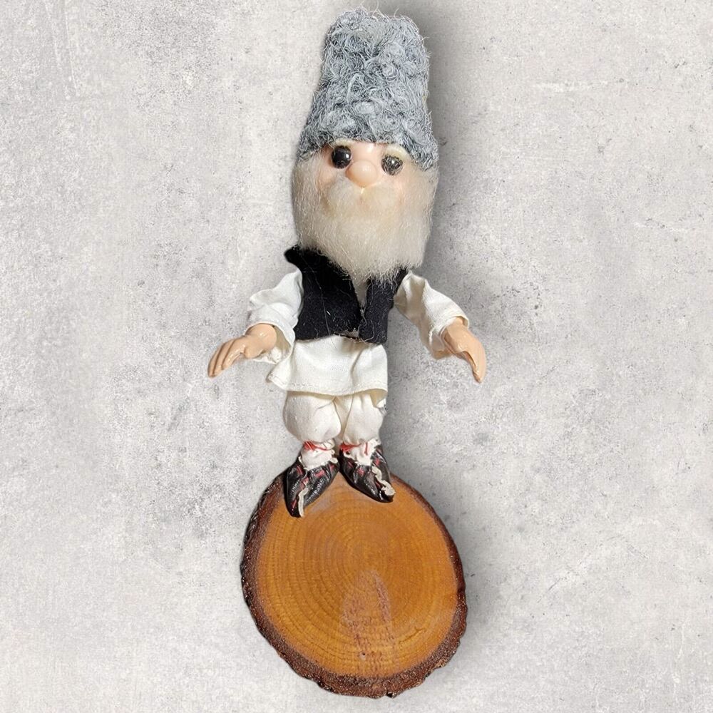 USSR Vintage Handmade Handcraft Old Man Figure Doll Statue Russian Soviet Union
